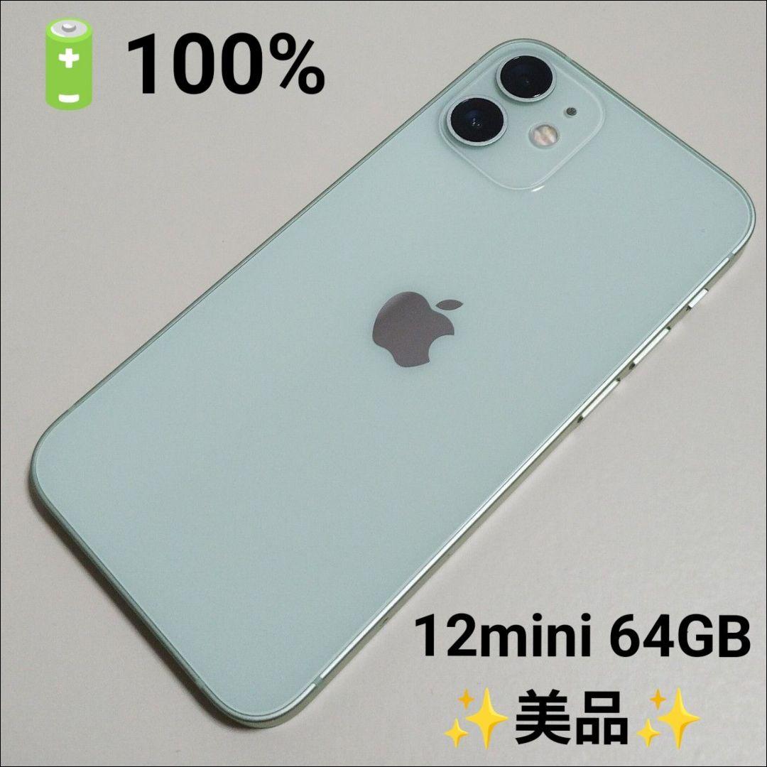 【美品・バッテリー100%】iPhone12 mini 64GB SIMフリー