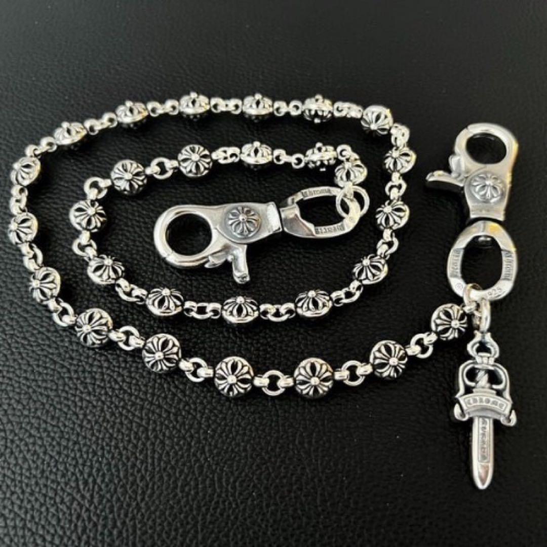 ウォレットチェーン シルバー クロスボールチェーン ダガーdagger S925