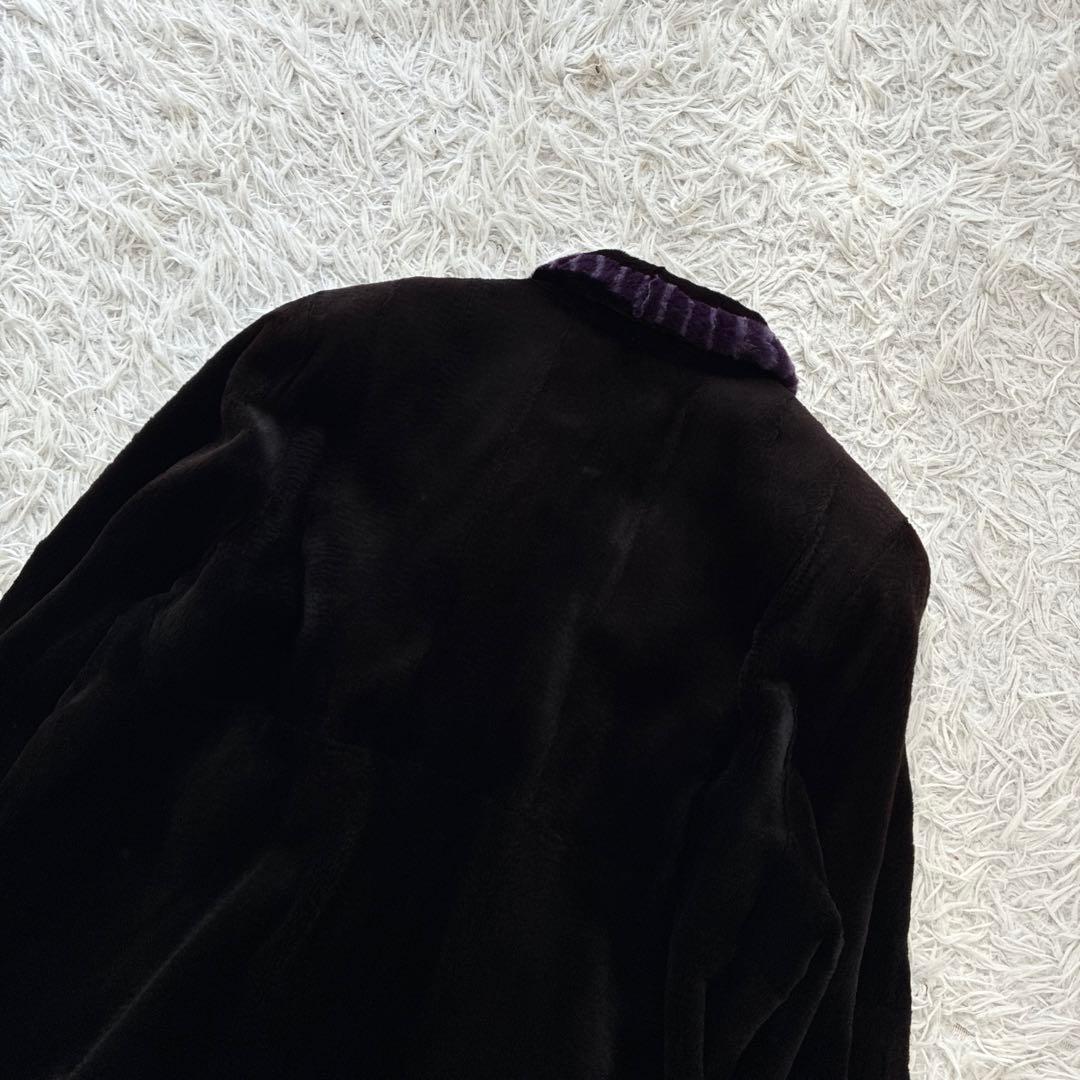 アルティマ シェアード ミンク ブラック系 本毛皮 コート 毛並み◎