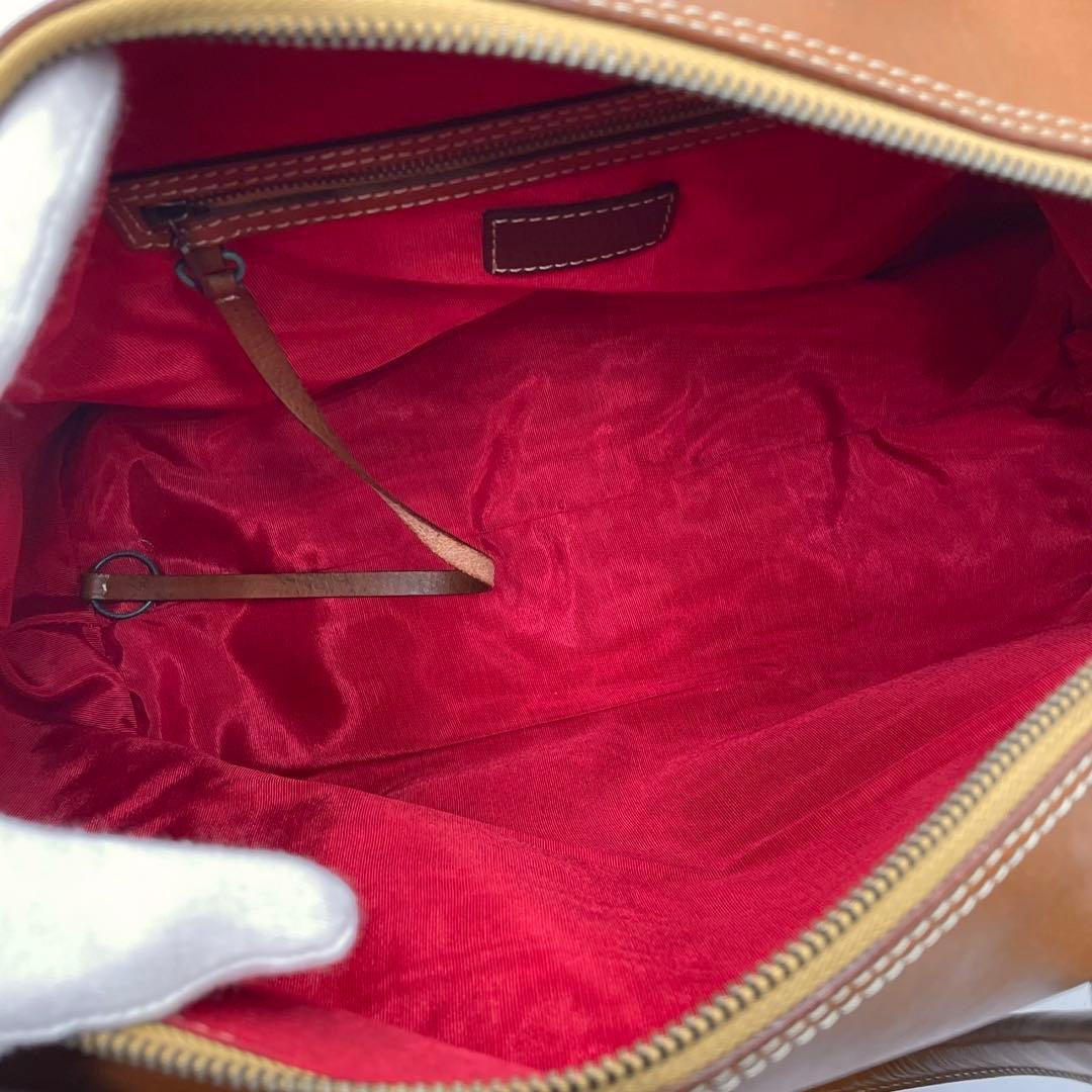 極美品● ジャンポールゴルチエ ボストンバッグ プリント ブラウン レザー