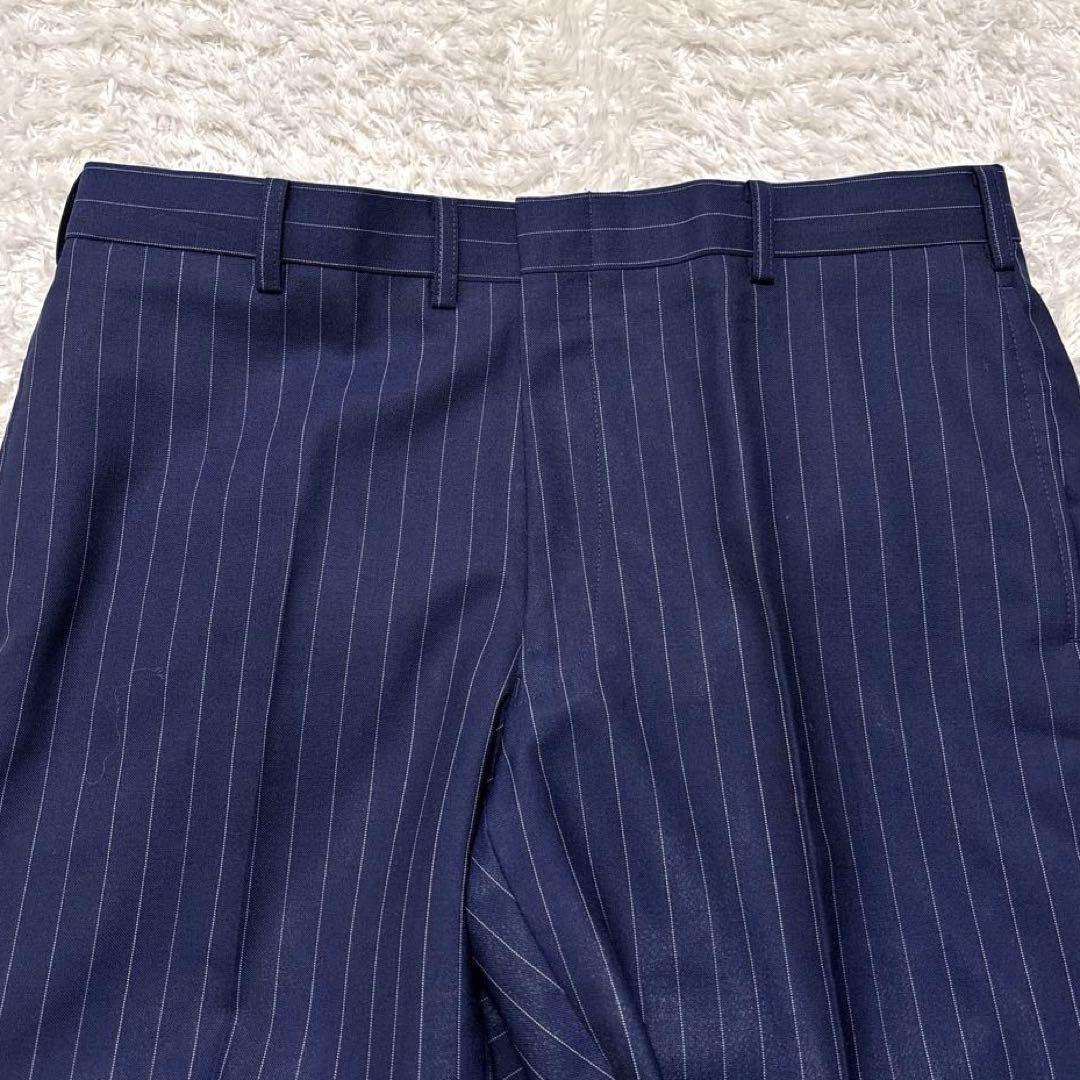 極美品✨ゼニア生地 オーダーメイドスーツ ビジネススーツ ストライプ ネイビー