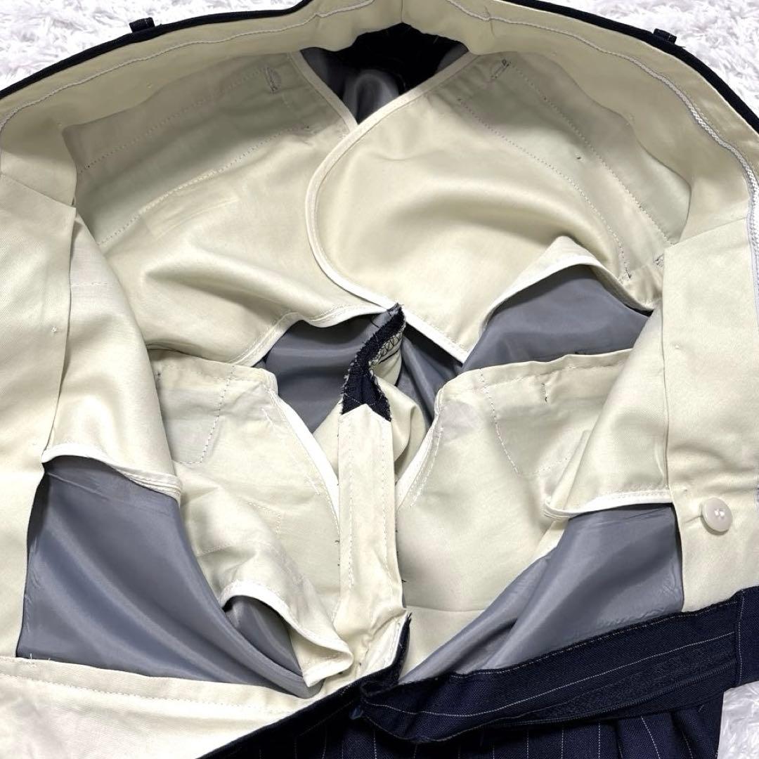 極美品✨ゼニア生地 オーダーメイドスーツ ビジネススーツ ストライプ ネイビー