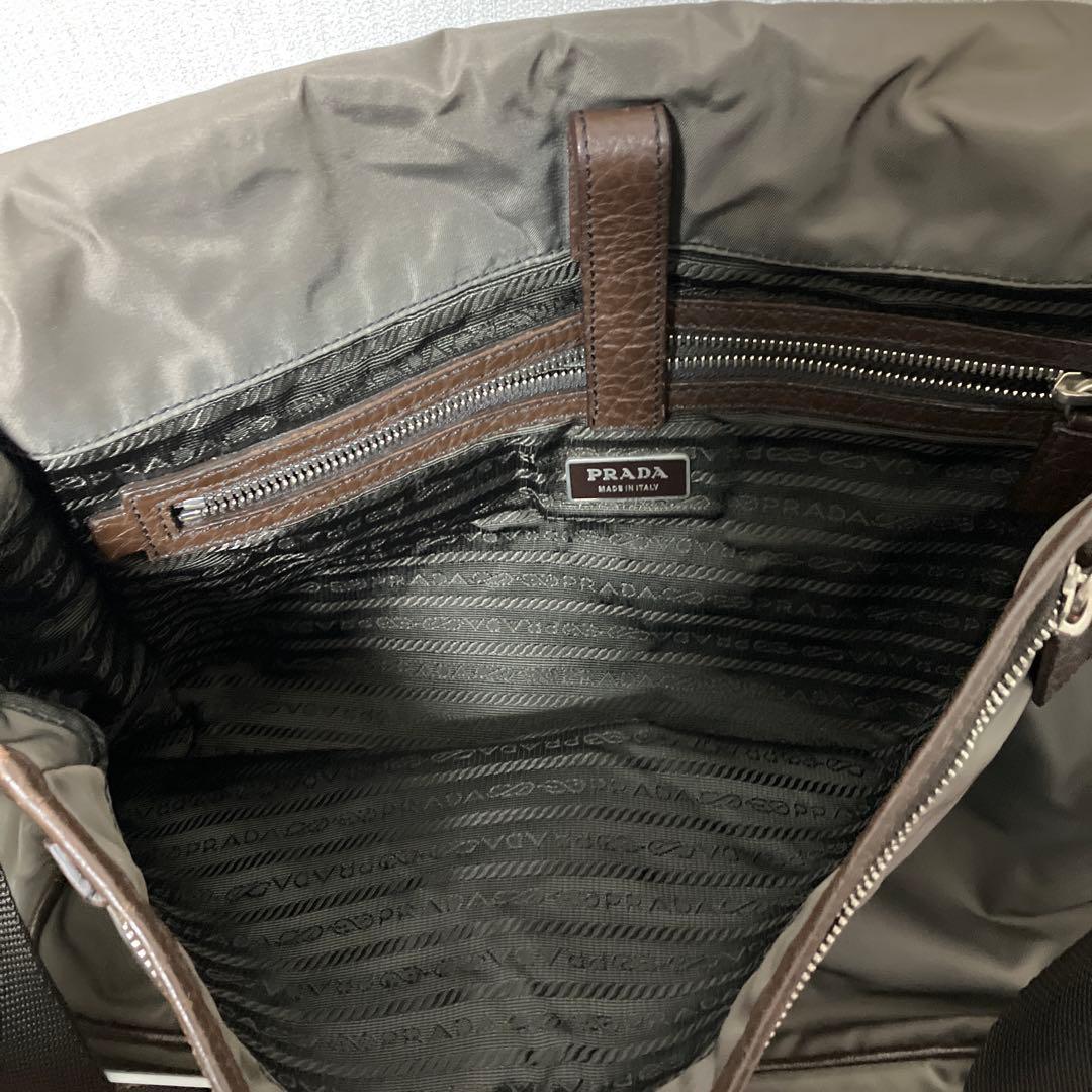 晴*子様 PRADA プラダ テスート ナイロン ショルダーバッグ カーキ メン