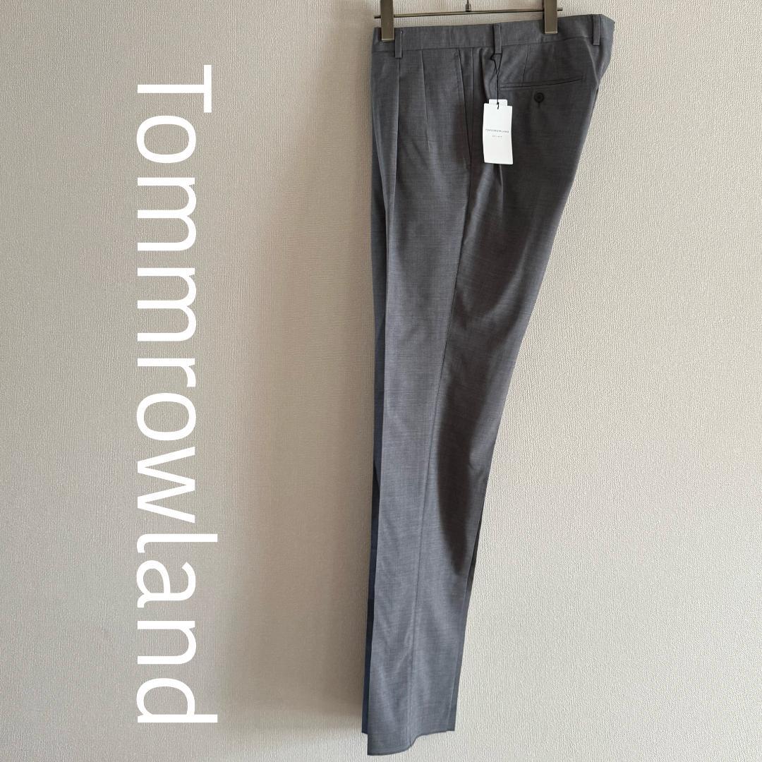 【未使用】 TOMORROWLAND 2プリーツ パンツ 50 グレー