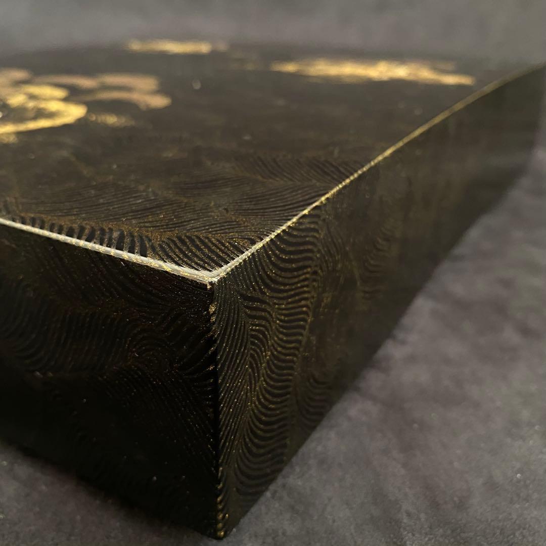 【美品】硯箱 文庫 木製 漆塗り　漆器 蒔絵　道具箱　小物入れ　伝統工芸品　松島