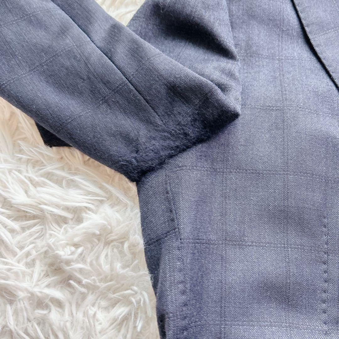 美品 Brilla モヘア スーツ セットアップ 高級 ウィンドペーン ネイビー