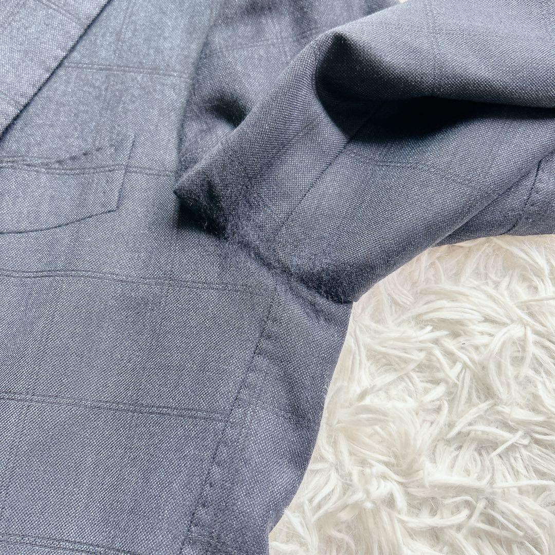 美品 Brilla モヘア スーツ セットアップ 高級 ウィンドペーン ネイビー