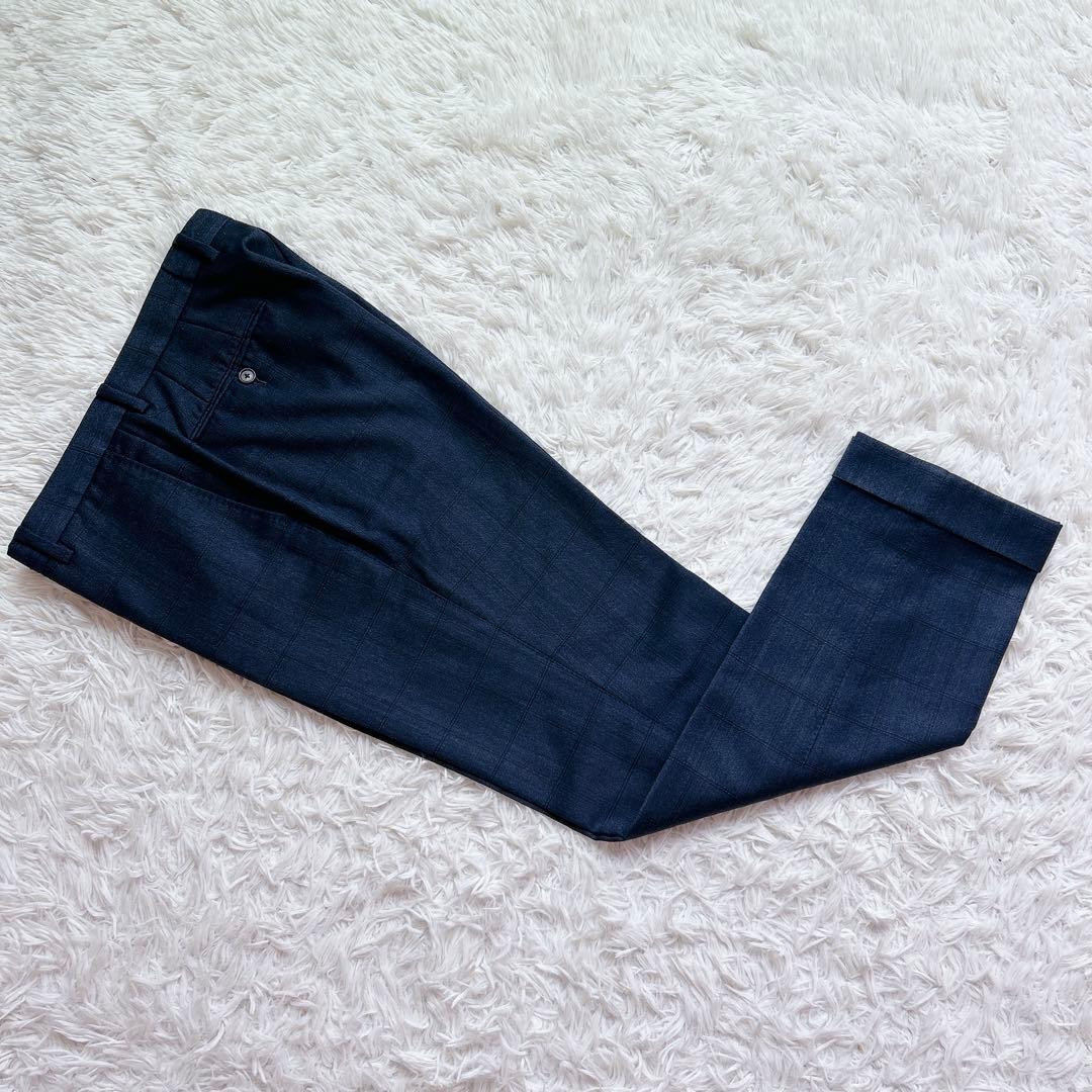 美品 Brilla モヘア スーツ セットアップ 高級 ウィンドペーン ネイビー