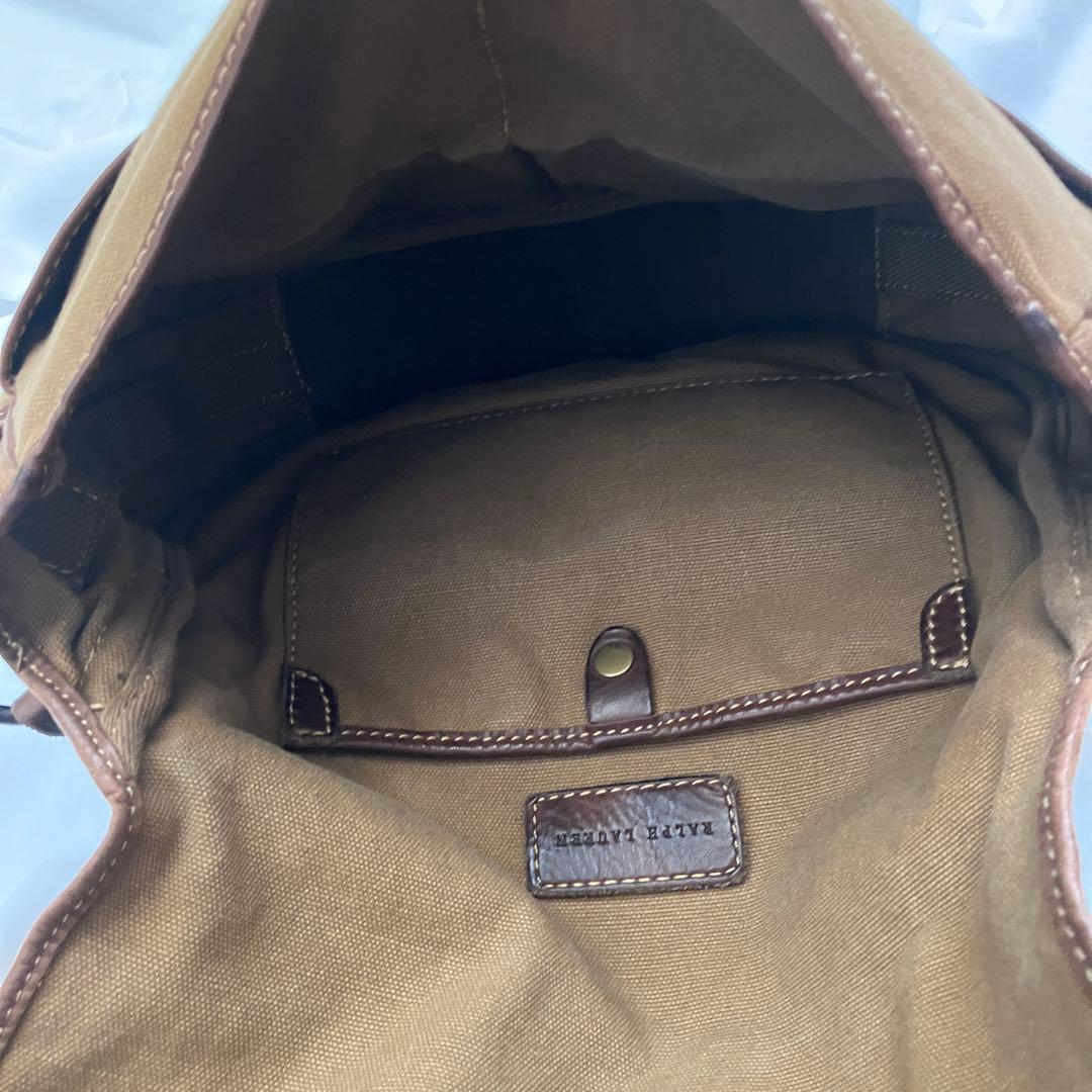 希少　ラルフローレン　メッセンジャーバッグ　ショルダーバック　キャンバス　レザー