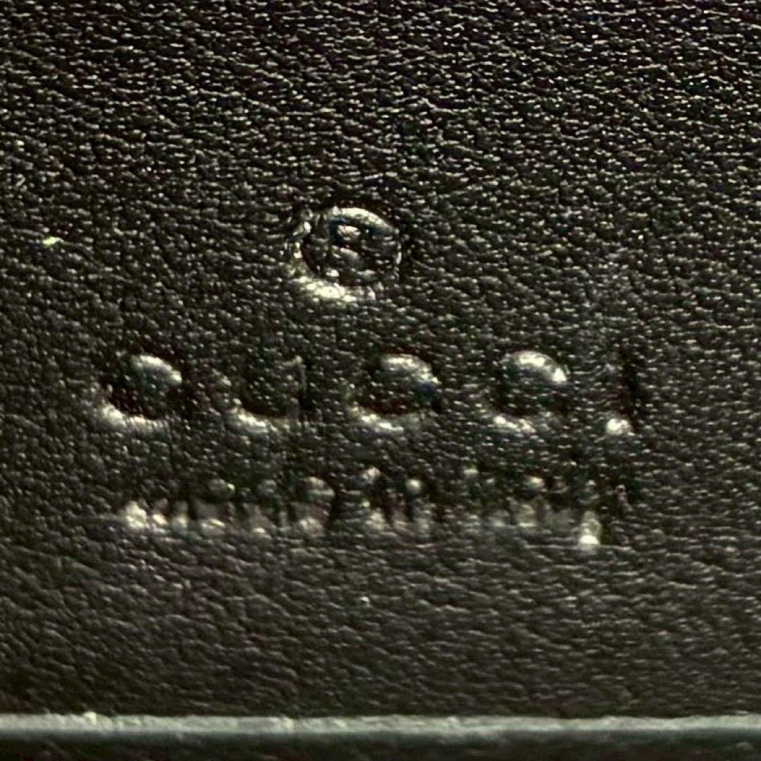 GUCCI グッチ　GGエンブレム　グッチシマ　ブラック　ラウンドジップ　長財布