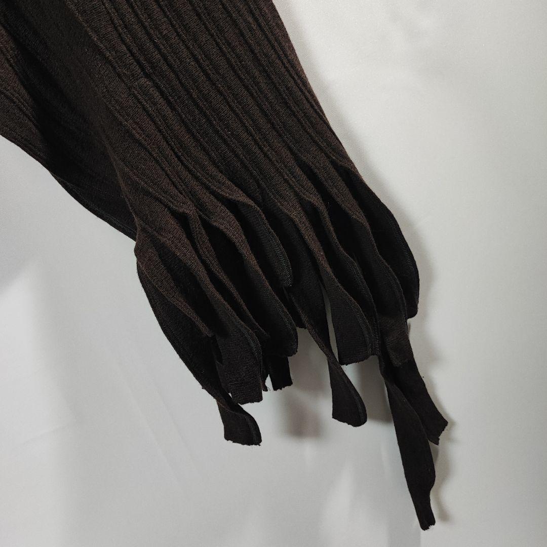 アイザックセラム ストール マフラー ウール ダメージ加工 カシミヤ フリンジ