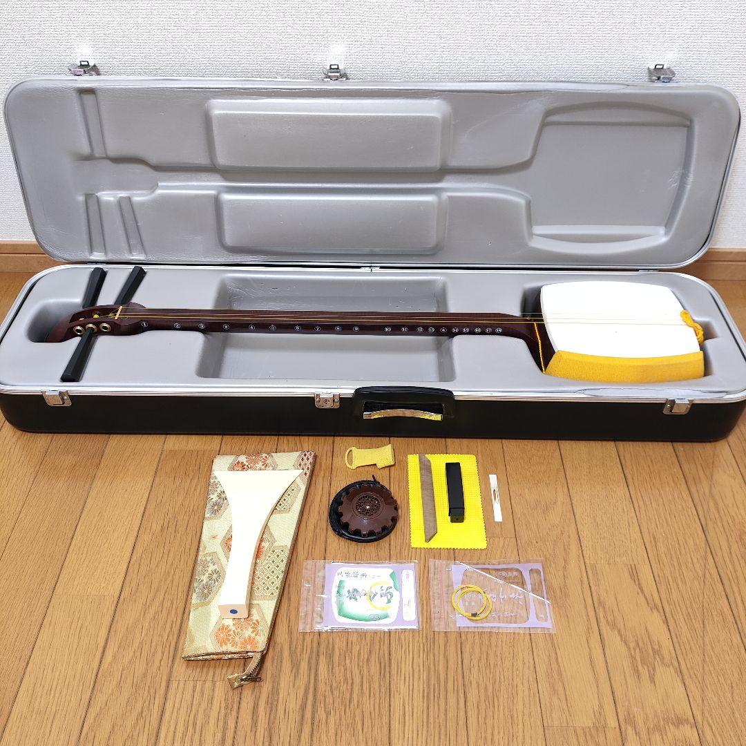 【美品】短棹 東さわり 三味線 藤本流 ハードケース付き 付属品完備