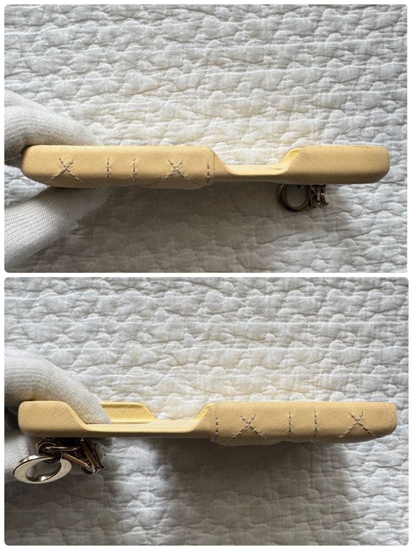 美品 ディオール Lady Dior iPhone 14Pro イエロー