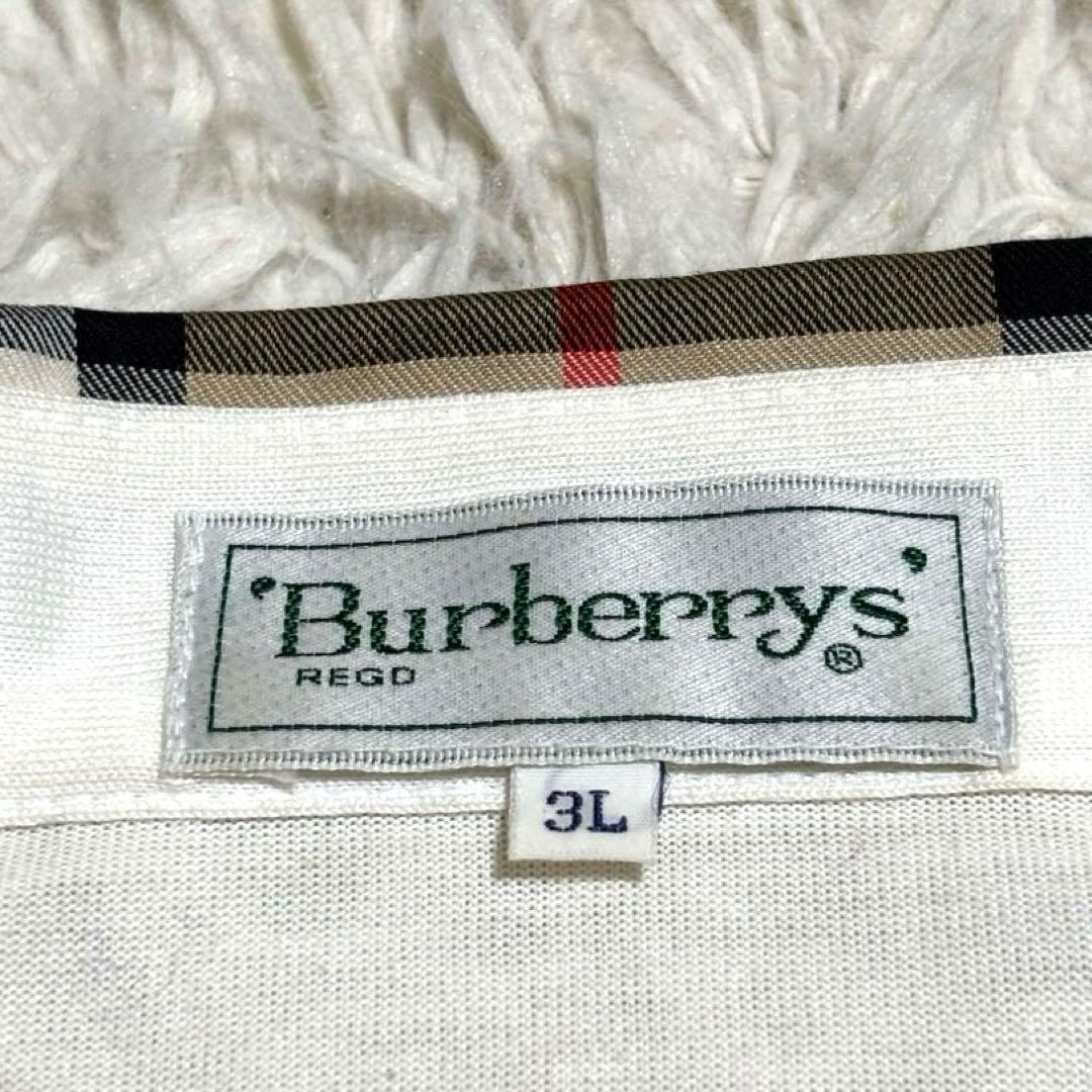 ジョー様 バーバリー ポロシャツ 長袖 ノバチェック 金ボタン 大きいサイズ