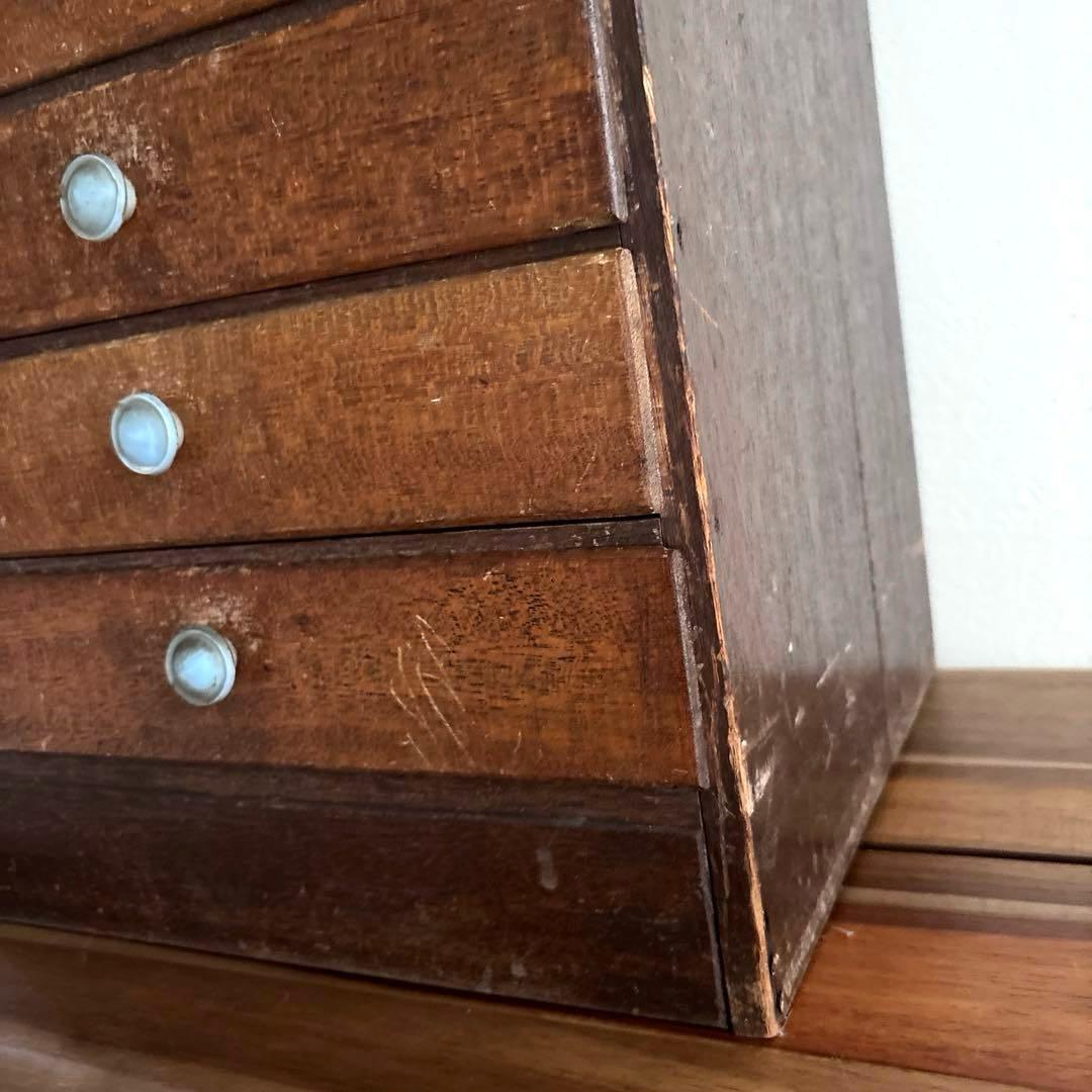 【専用です】　　アンティーク　引き出し7段 小物入れ 古道具 木製 昭和　レトロ