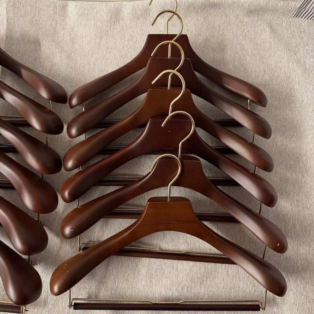 長塩産業　ながしお HNO木製ハンガー　幅40cm スライドバー付　12本セット