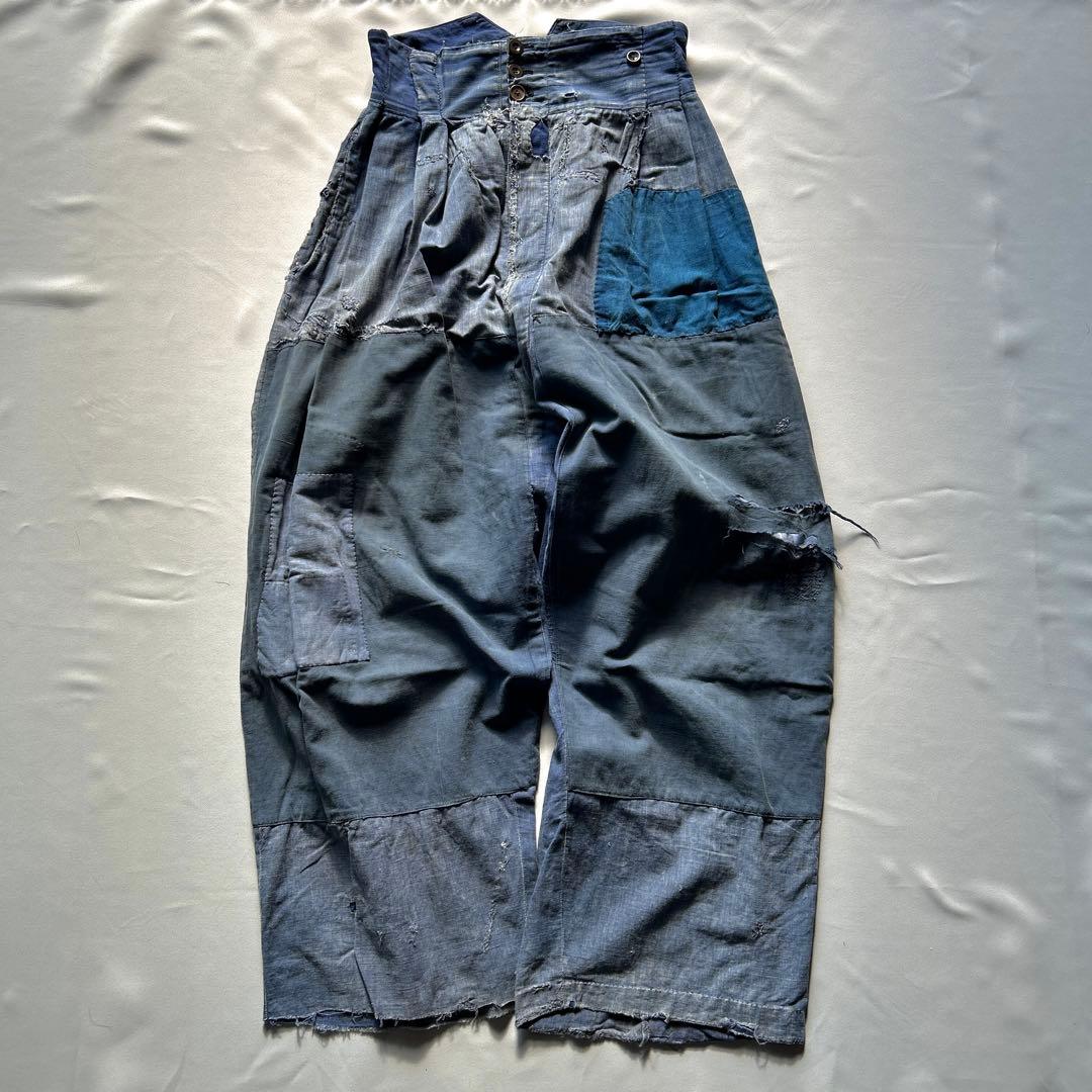 40s インディゴリネン パンツ マキニョン フランス vintage 30s