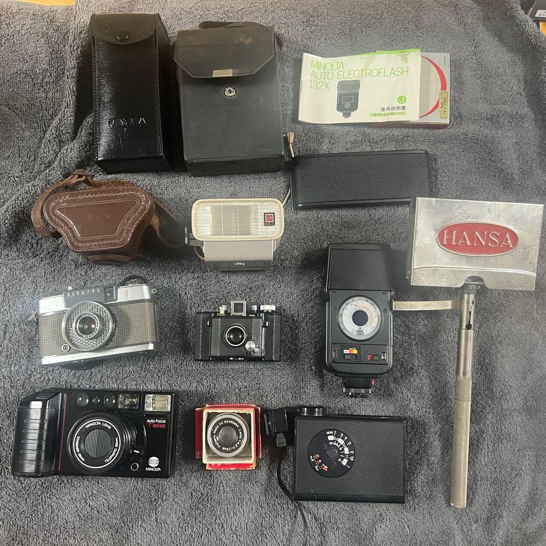 【O-895】カメラセット MINOLTA オリンパス ストロボ ジャンク