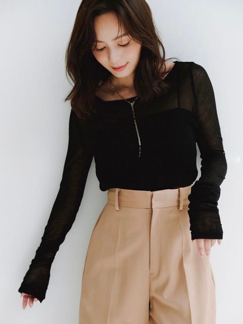 完売商品 新品未使用 anuans シアーロングスリーブT シャツ アニュアンス