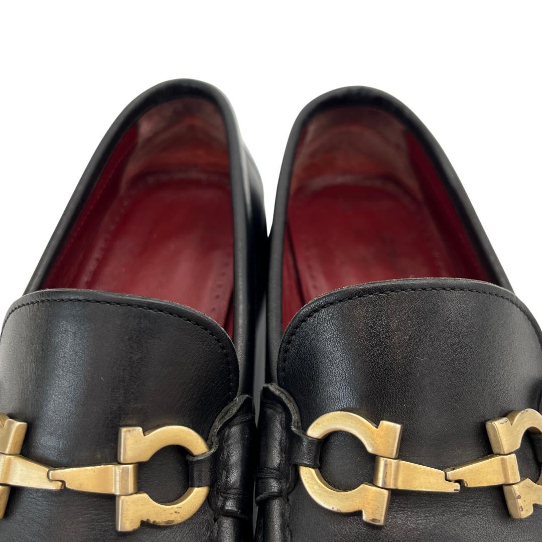 フェラガモ ガンチーニ金具 ローファー 黒 6.51/2【23.5】D【幅広め】