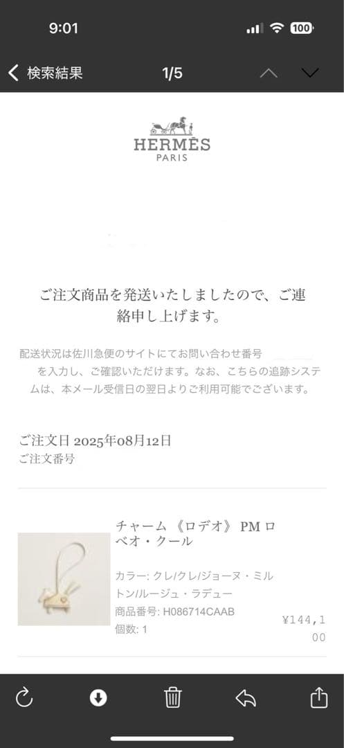 【新品未使用】エルメス新作ロデオチャーム ロベオクール