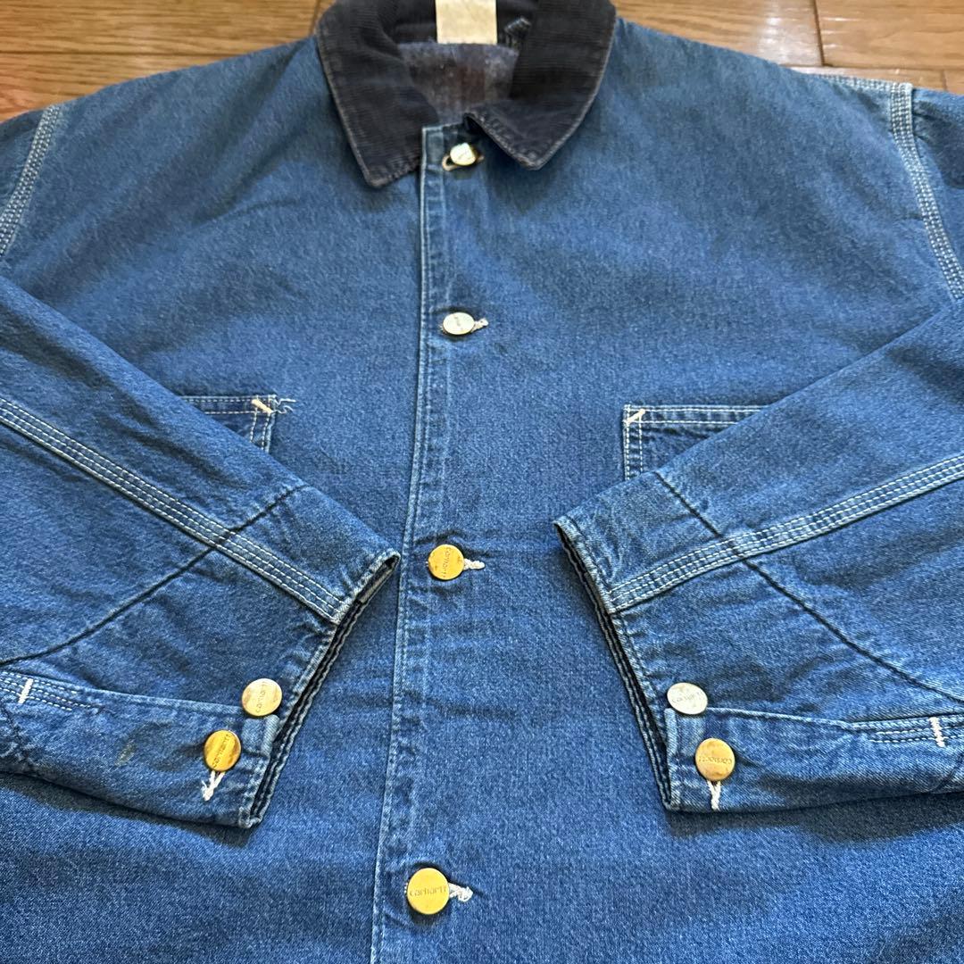 希少 星タグ Carhartt ミシガン チョアコート デニムUSA製 46