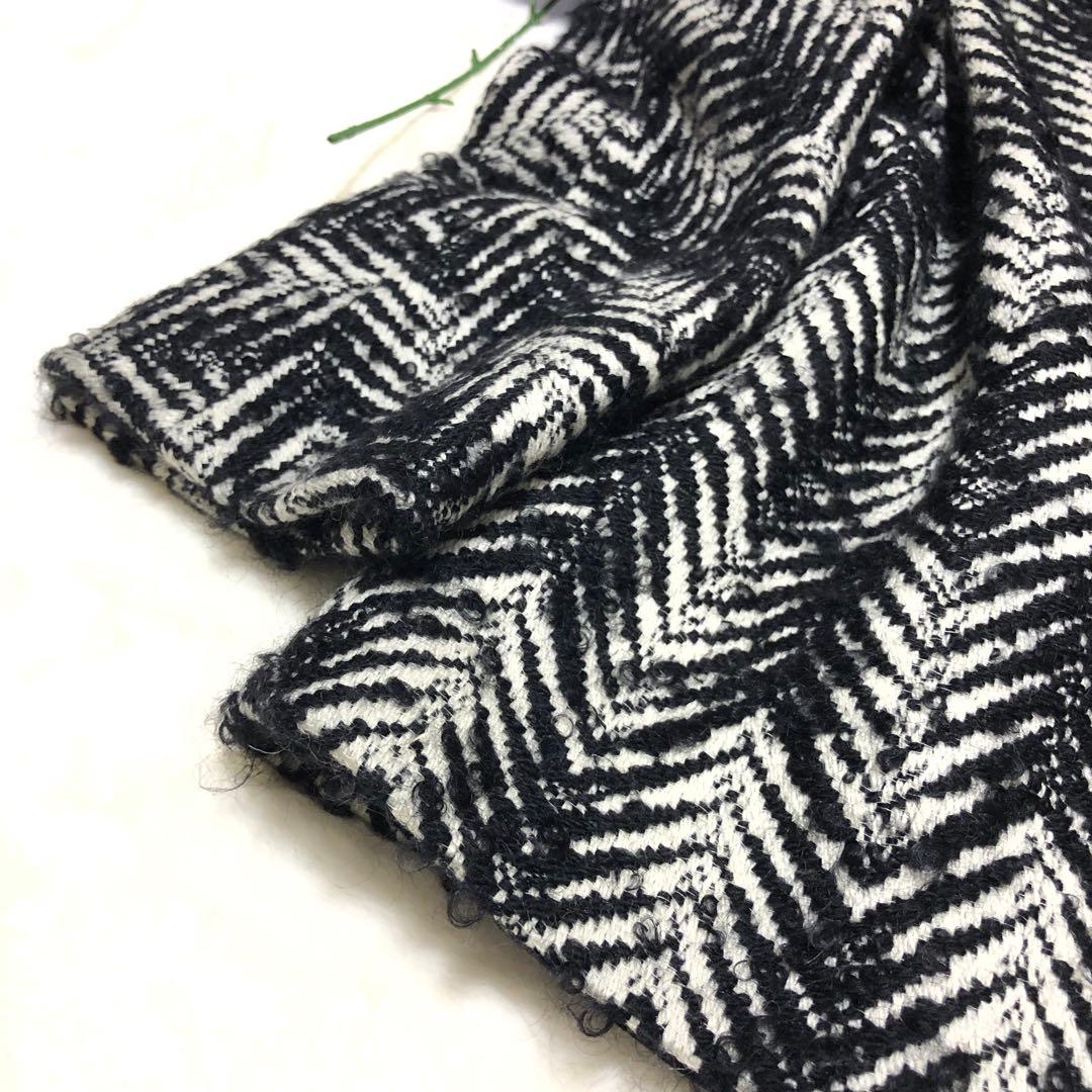 白タグ✨　マックスマーラ　Pコート　ツイード　ヘリンボーン　モヘア混✨　グレー