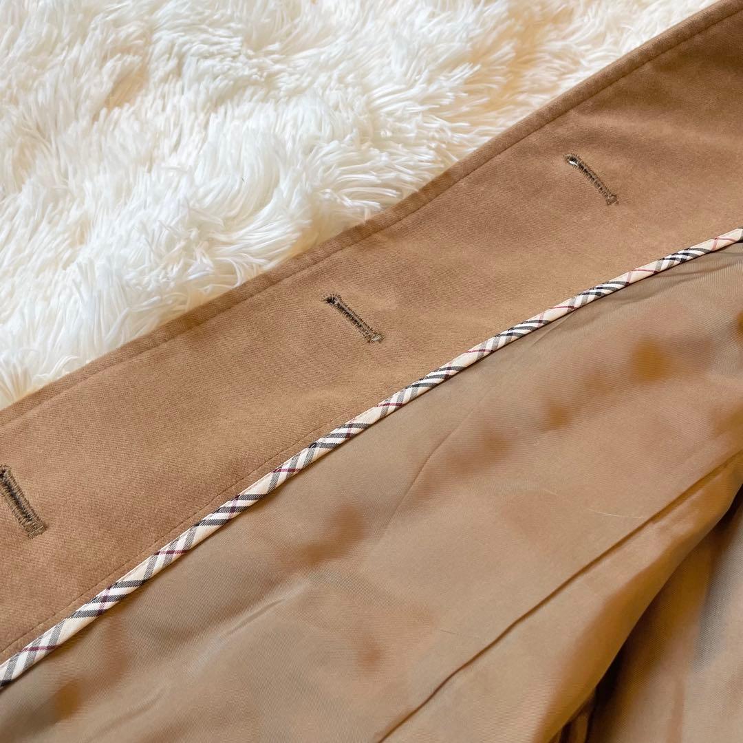 美品✨バーバリー ロンドン L相当 ウールコート 上質ショートコート レザー切替