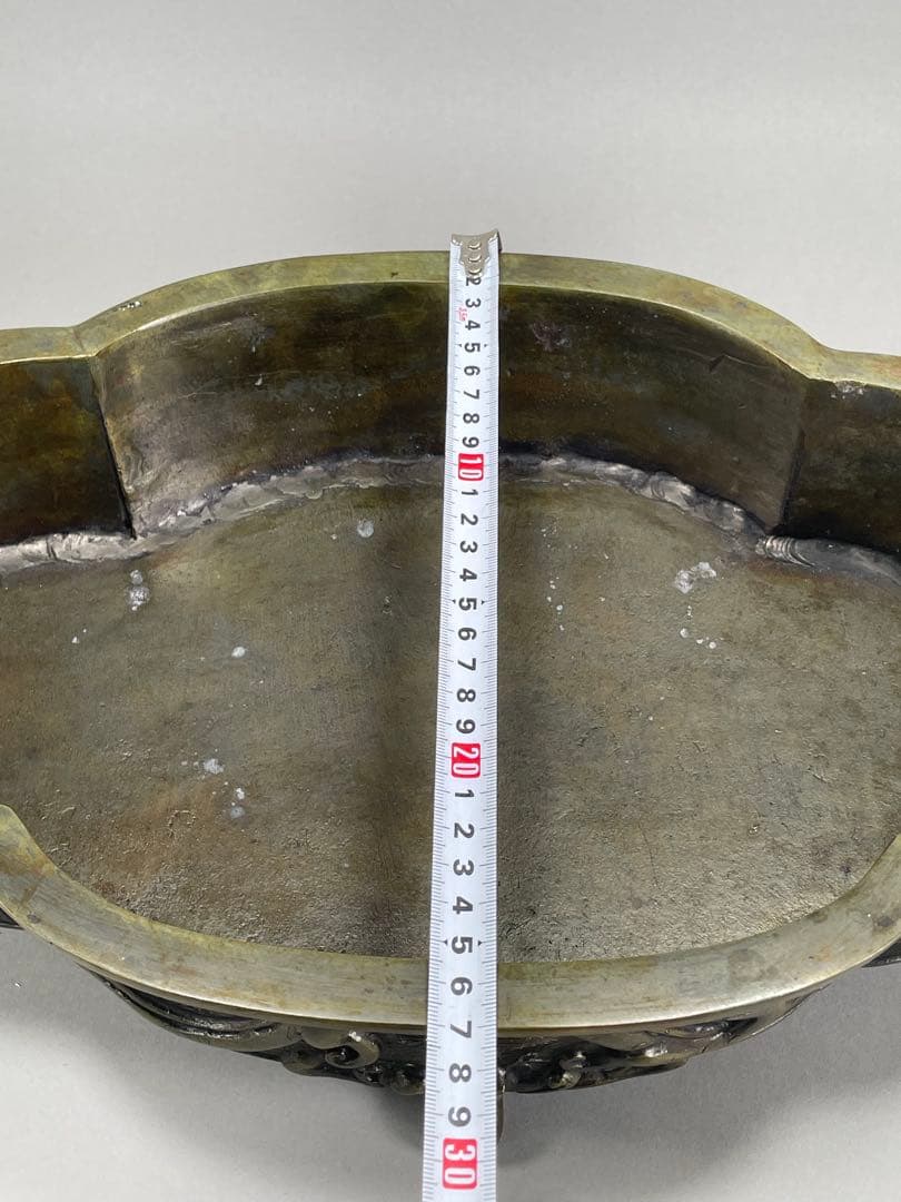 鋳銅　木瓜砂鉢　正晴造　いけばな　池坊　古流　小原流　銅花器　華道具　花瓶