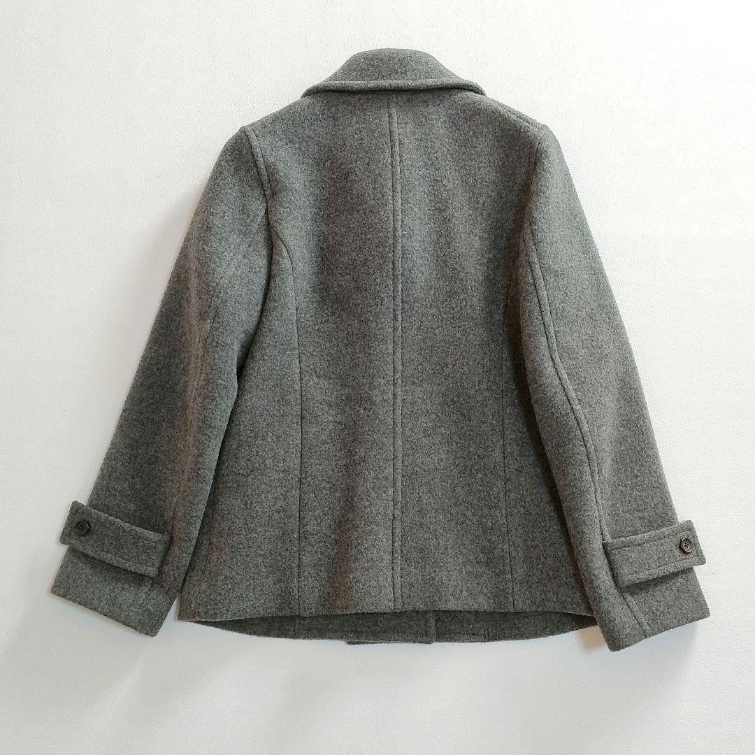 【極美品】マーガレットハウエル　高級カシミヤ混ピーコート　グレー　2
