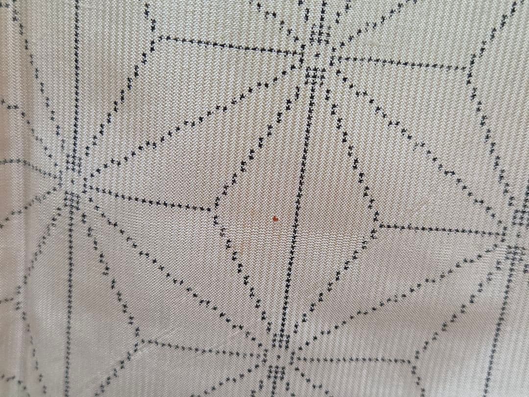 C◆着物くつろぎ 白大島紬 アンサンブル 着物羽織セット 麻の葉 袷 正絹 着物