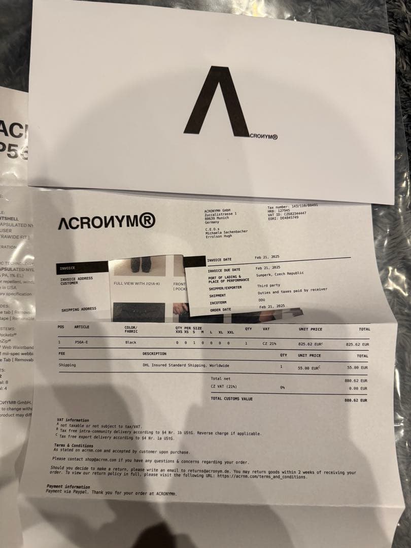 パンツ ACRONYM 25ss P56A-DS