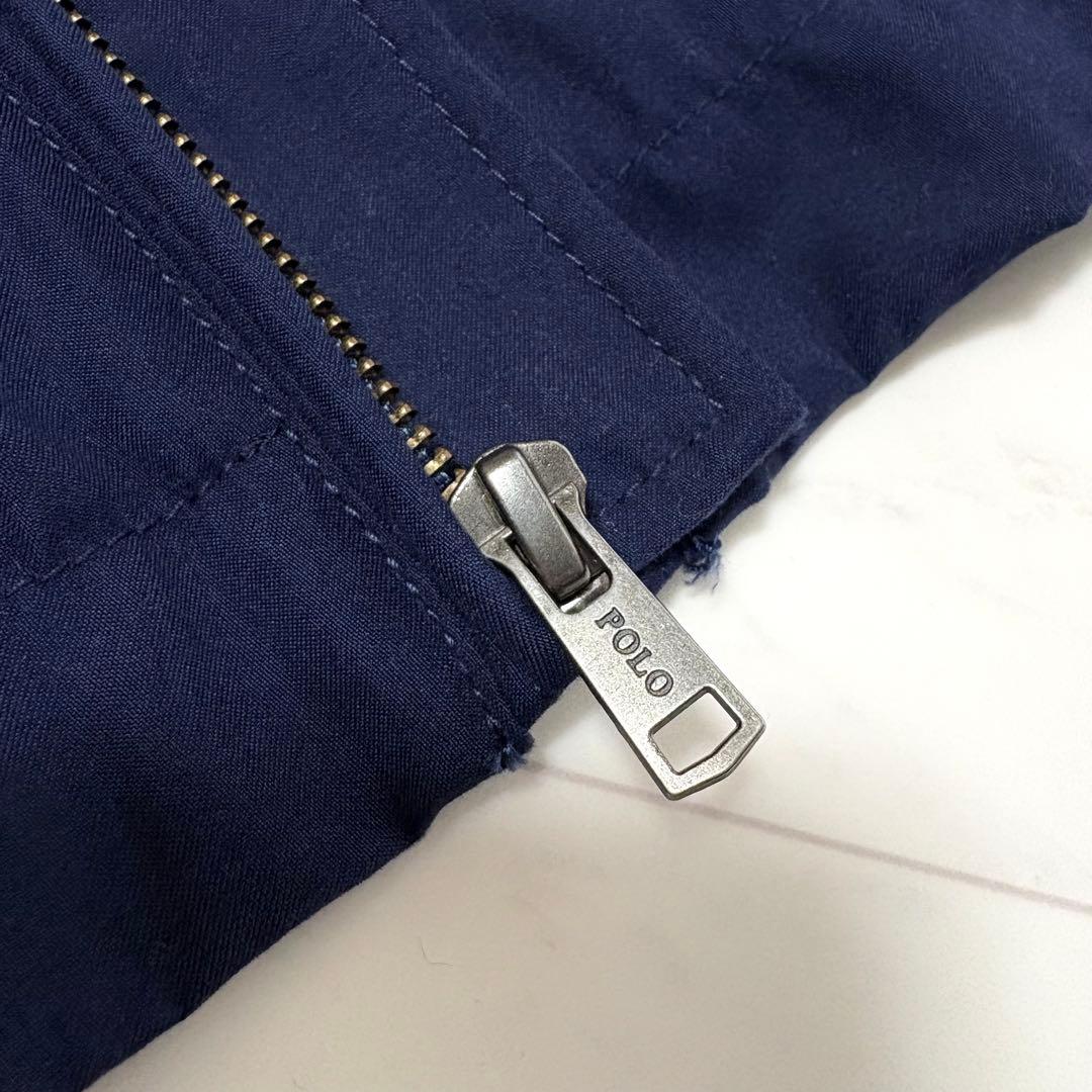 【ラルフローレン】スイングトップ　ナイロンジャケット　洗える　ポニーロゴ　紺