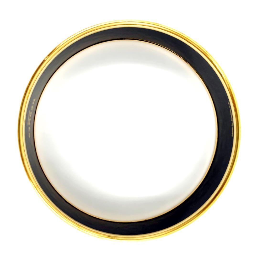 エルメス HERMES バングル エマイユGM ゴールド 茶 ベージュ アニマル