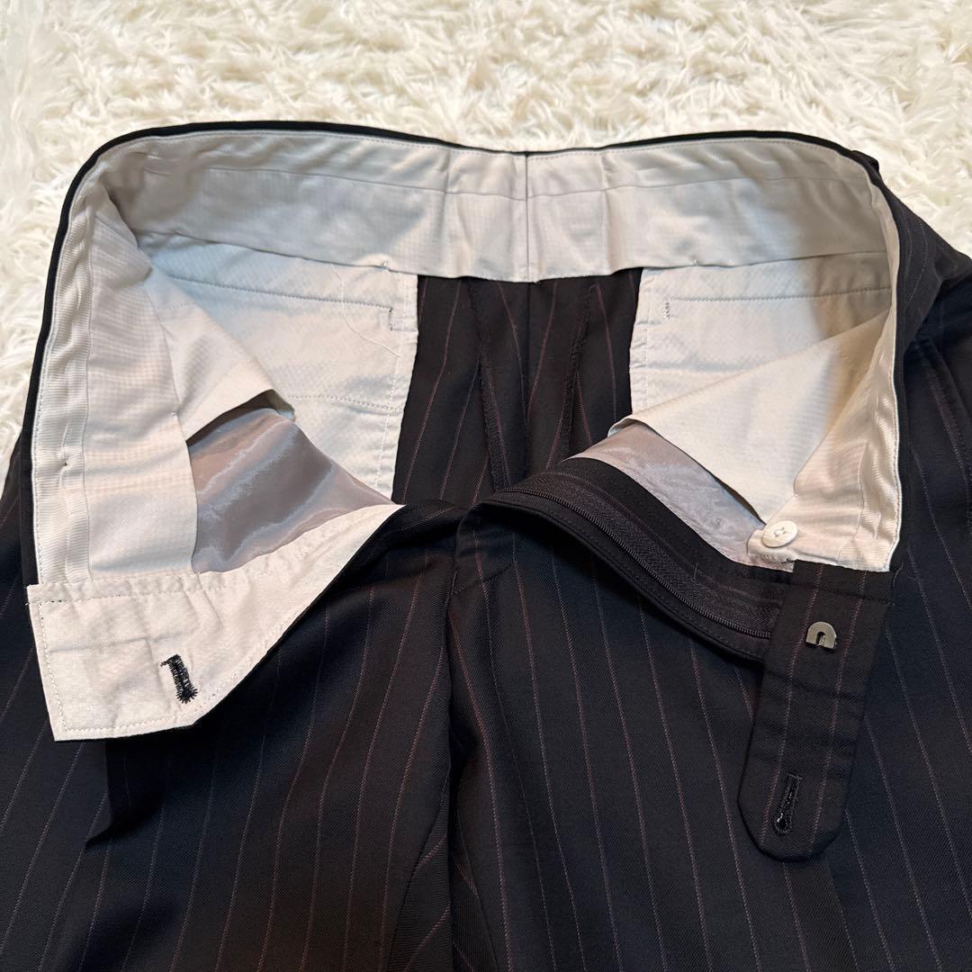 【美品】バーバリーロンドン ダブル スーツセットアップ ストライプ シルク混A6