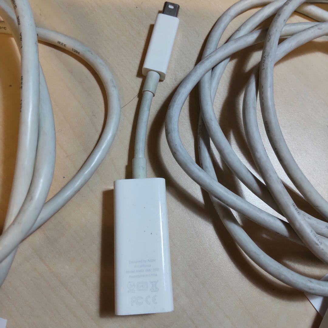 Thunderbolt-FireWireアダプター A1463　ケーブル2本