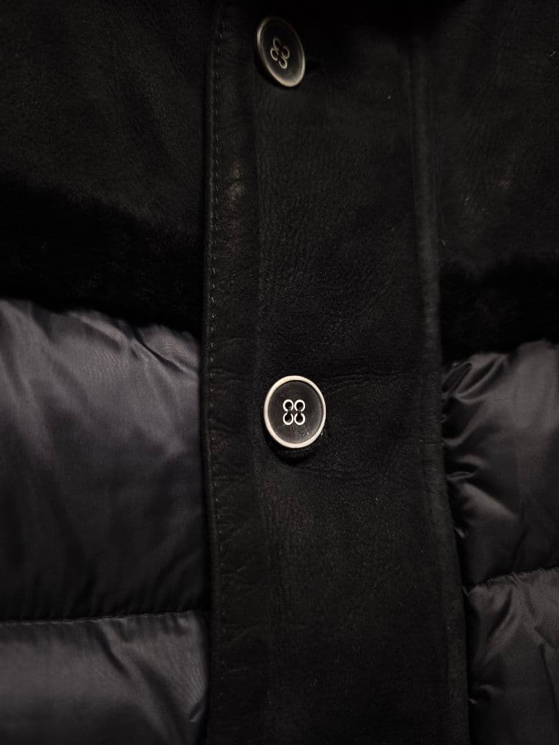 美品　EMMETI DONKEY ムートンダウンベスト　ブラック　サイズ46