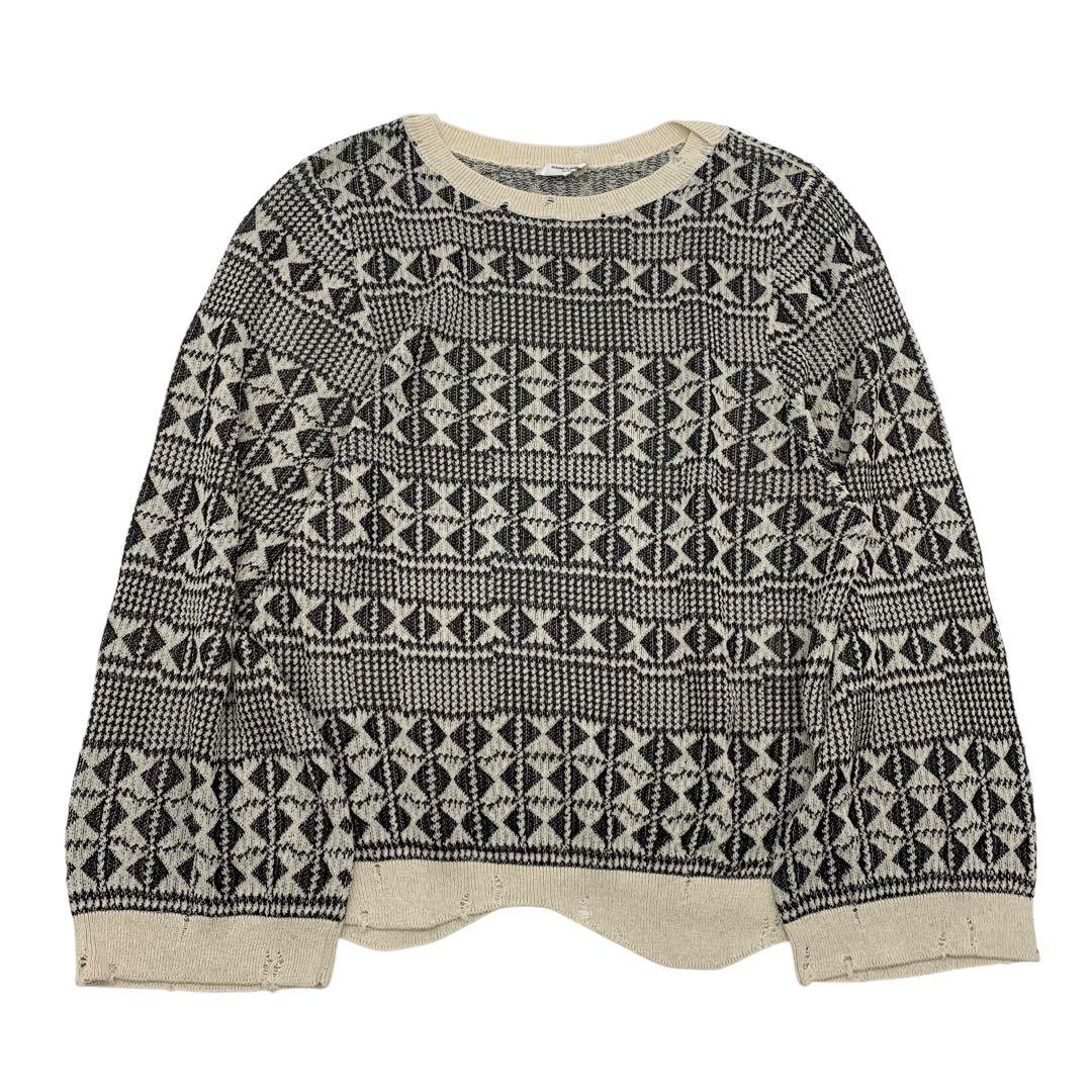 サンローラン　ダメージニット　21SS 総柄ニット　Sサイズ