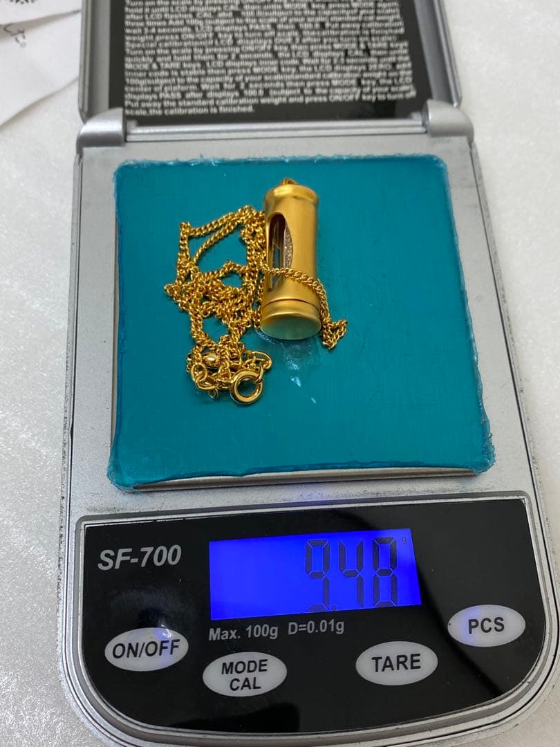 3-3328 二階堂 砂金 ネックレス ゴールド 桐箱 証明書付き