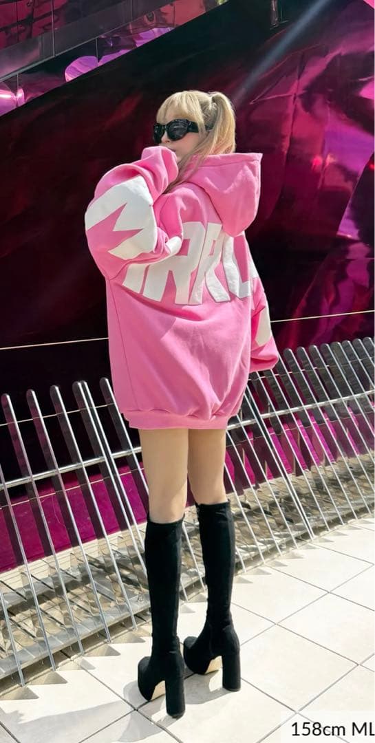 MIRROR9☆ミラーナイン☆アイコン☆フーディ☆ピンク☆ML☆新品