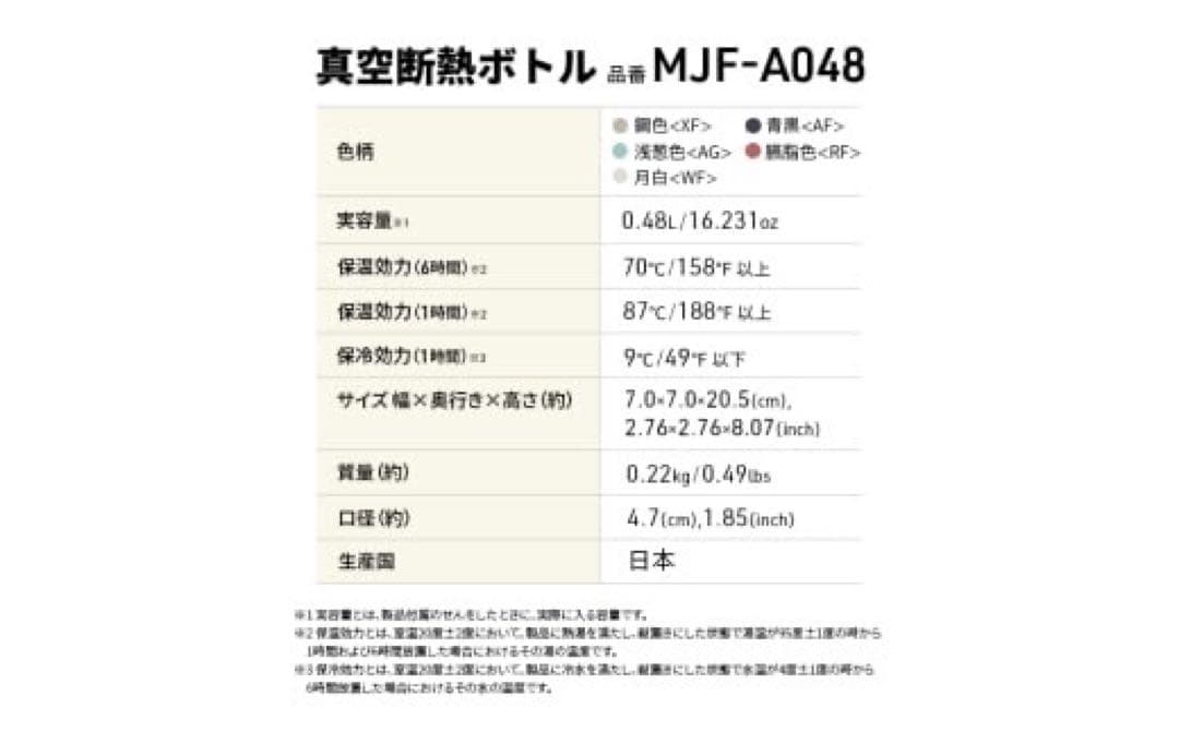 【店頭展示品】タイガーTIGER 真空断熱ボトル 480mL 3本まとめ売り