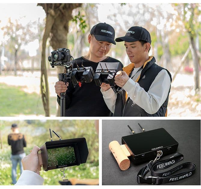 FEELWORLD FT6 FR6 5.5インチ ワイヤレスビデオ送信 電池×4