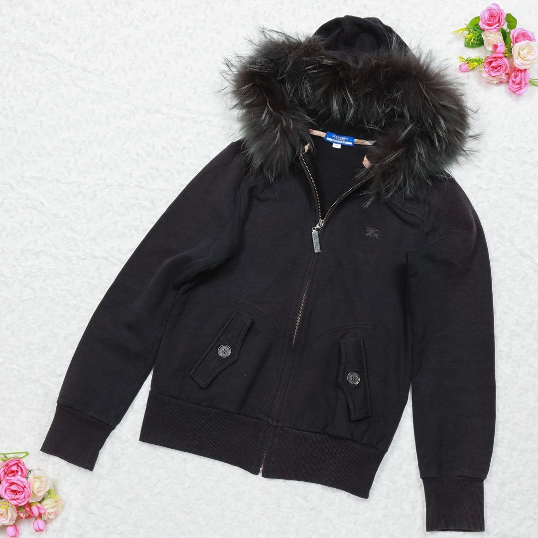 新品 当日発送バーバリーBURBERRY ブラックパーカー サイズ38