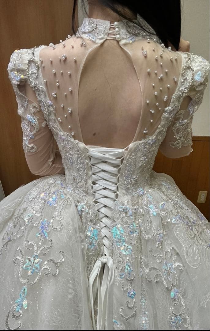 ぷり　韓国ウェディングドレス プリンセス　レース