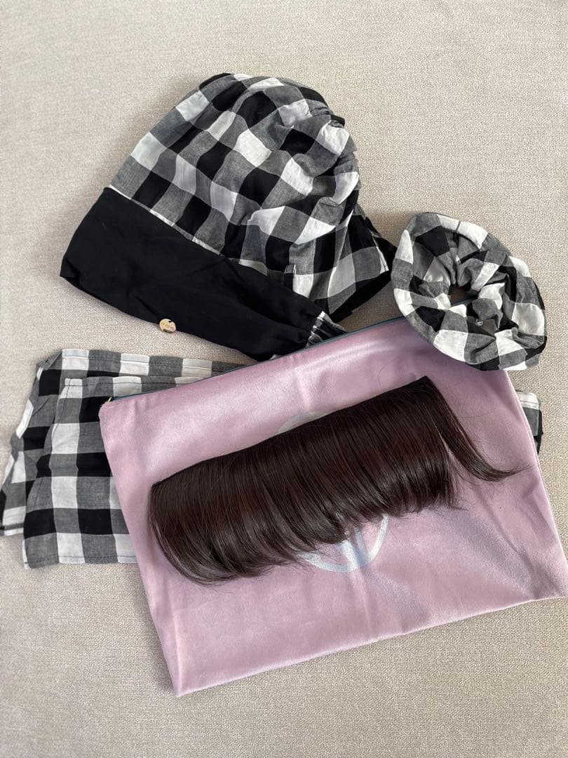 baren 前髪スカーフハット　ギンガムブラック