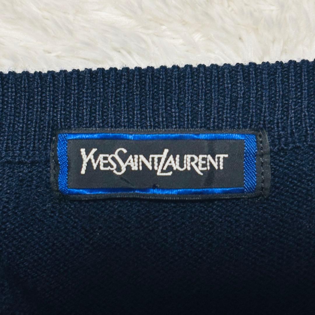 90's イヴ サンローラン カサンドラロゴ YSLロゴ ニット セーター M