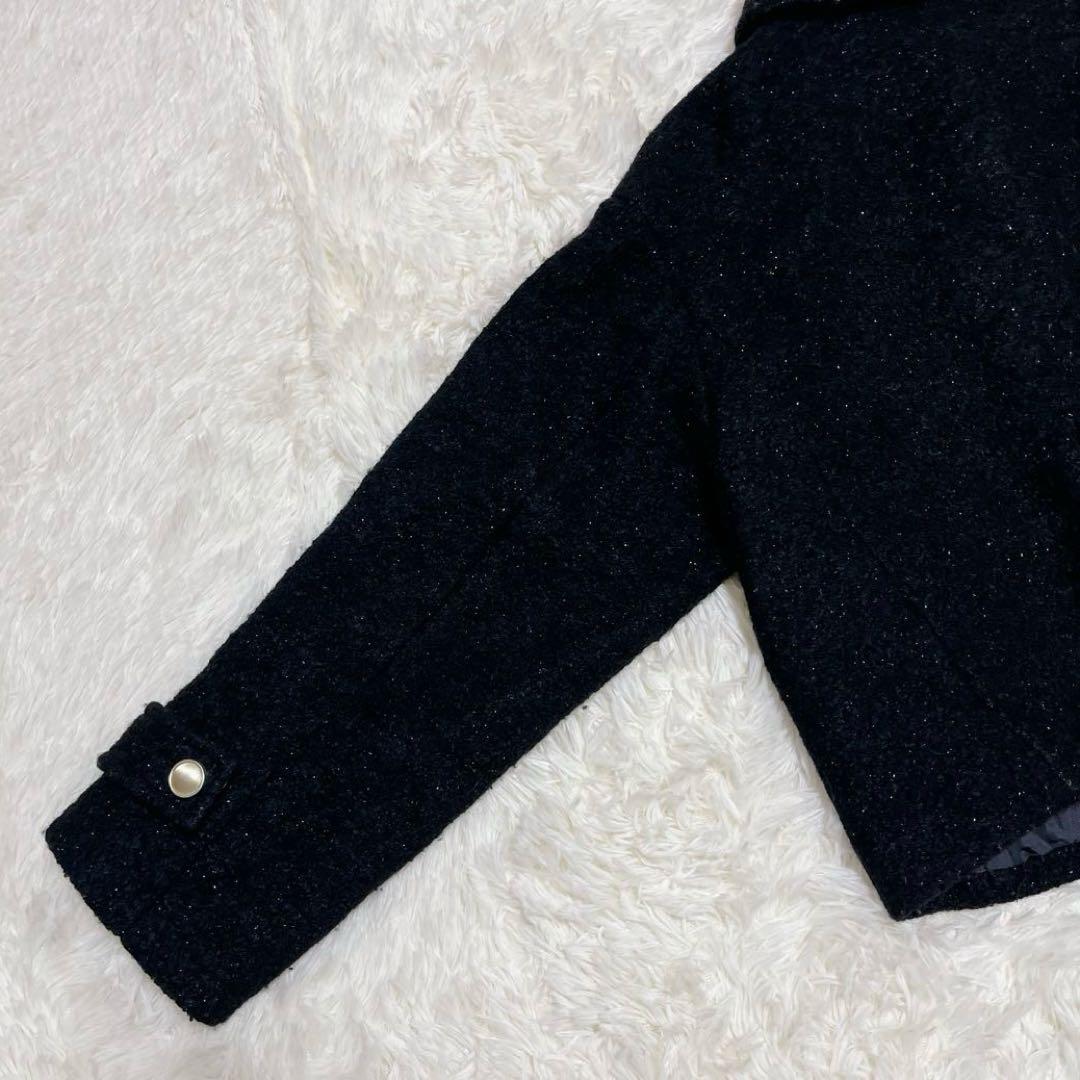 Natural Beauty Basic 圧縮ツイードジャケット ブラック　ラメ