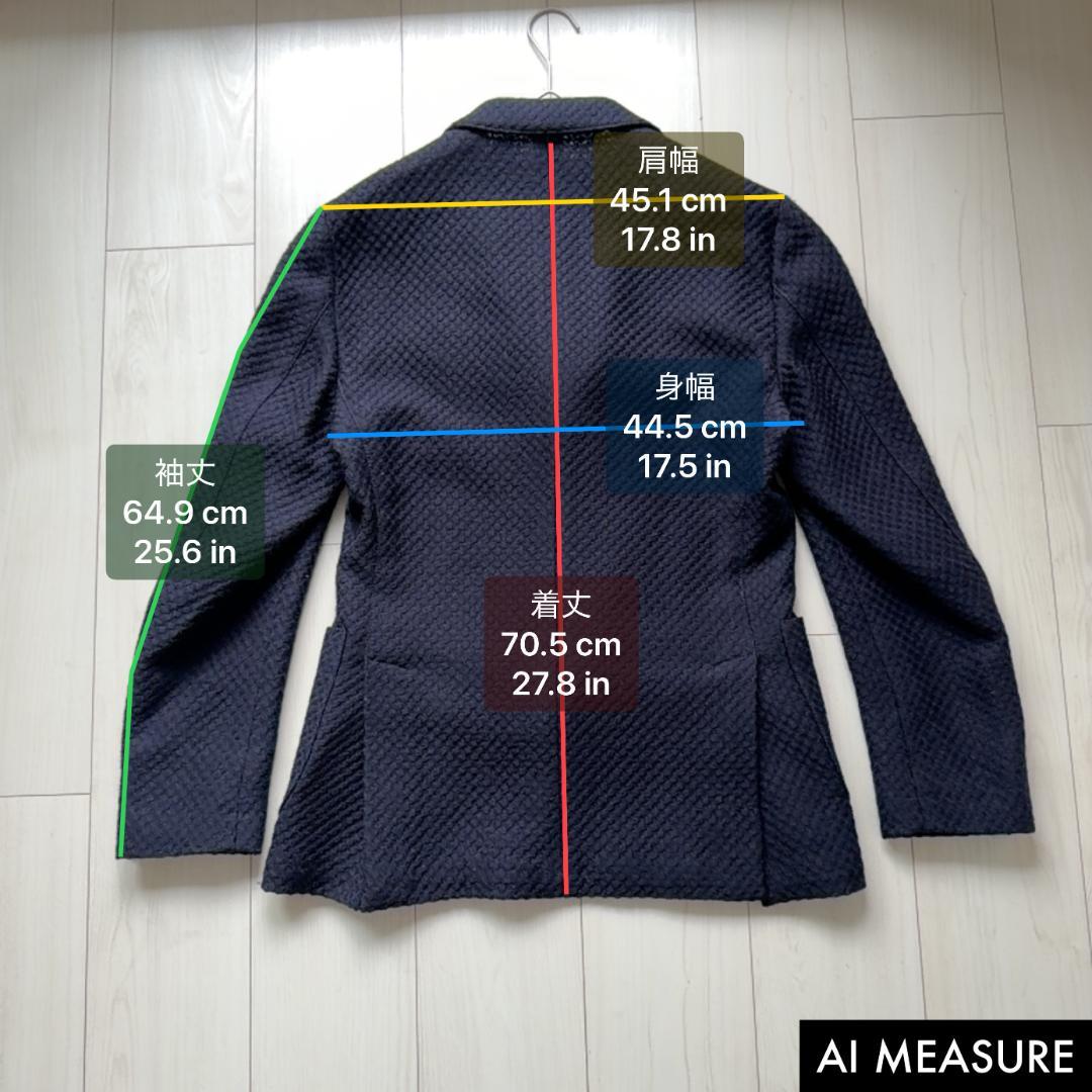 美品✨ラルディーニ　ニットジャケット　ハニカム織　ウール　ブートニエール