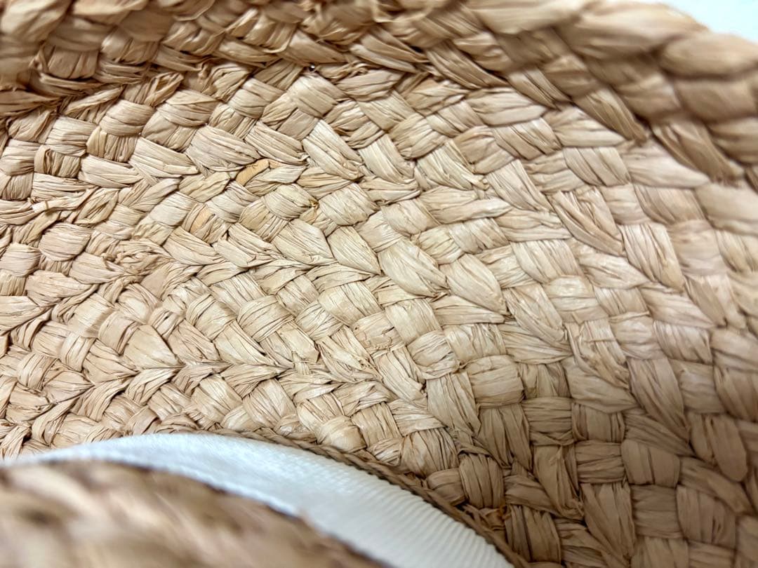 【美品】HELEN KAMINSKI ラフィア　ヘリンボーン　ハット　後リボン