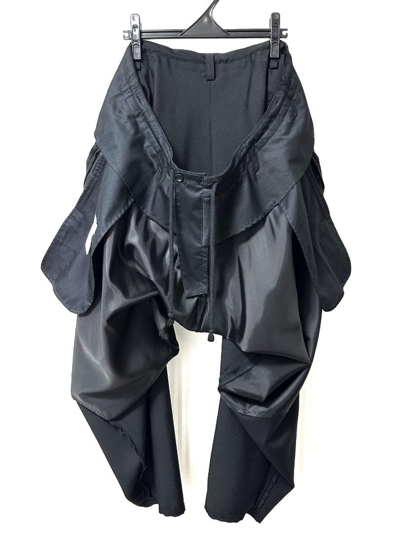 ✨極美品✨ ヨウジヤマモト プールオム 23AW シワギャバ 内股ドレープパンツ